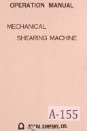 Amada-Amada Operators Instruction M-3045 Mechanical Shear Machine Manual-M-3045-01